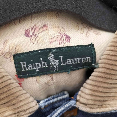 ラルフローレン RALPH LAUREN 襟コーデュロイ裏地花柄デニムカバーオール レディース
