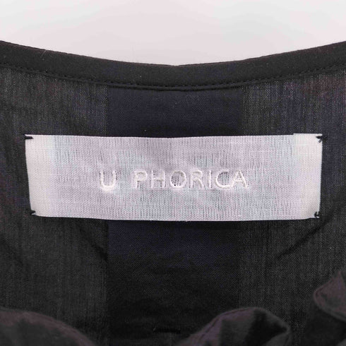 U PHORICA フロント ギャザー コットン ノースリーブ ブラウス レディース JPN:1