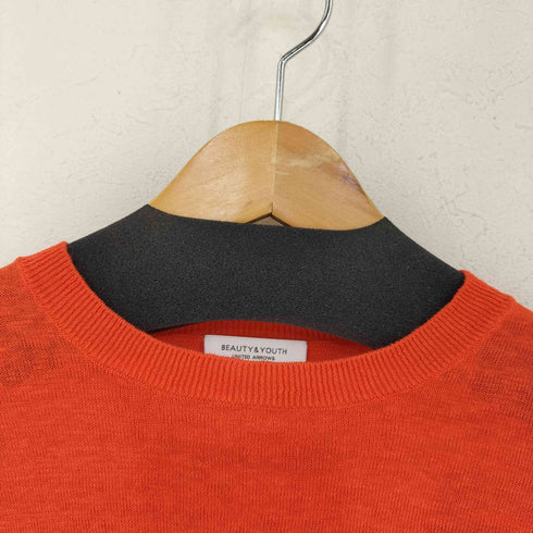 ビューティーアンドユースユナイテッドアローズ BEAUTY & YOUTH UNITED ARROWS 麻クルーネック6分袖ニットプルオーバー -UVケア/ウォッシャブル- レディース