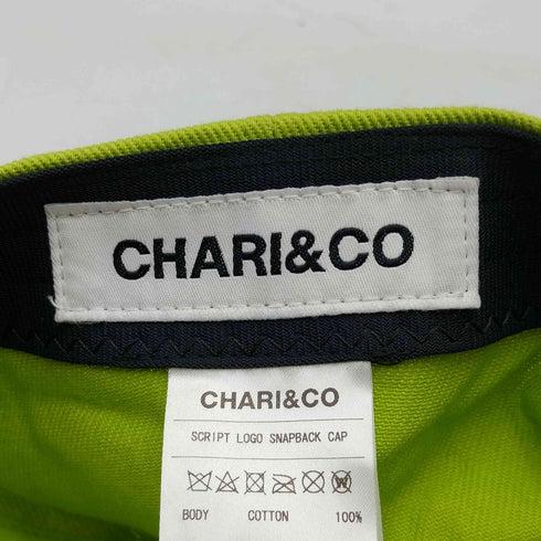 チャリアンドコー chari&co SCRIPT LOGO SNAPBACK CAP スクリプト ロゴ スナップバック キャップ メンズ