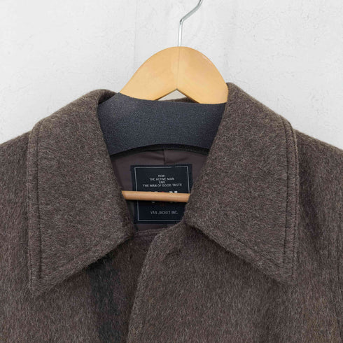 ヴァン VAN 80-90s 脇開き シャギー ウールロングコート メンズ JPN:M