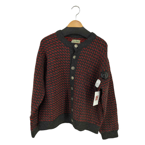エルエルビーン L.L.Bean 80s MADE IN NORWAY コンチョボタン バーズアイウールニットカーディガン メンズ import:L