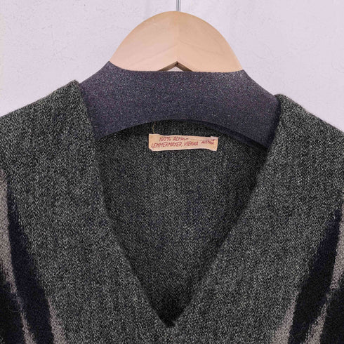 LEMMERMAYER VIENNA MADE IN AUSTRIA アルパカ100 総柄Vネックニット メンズ UK:42
