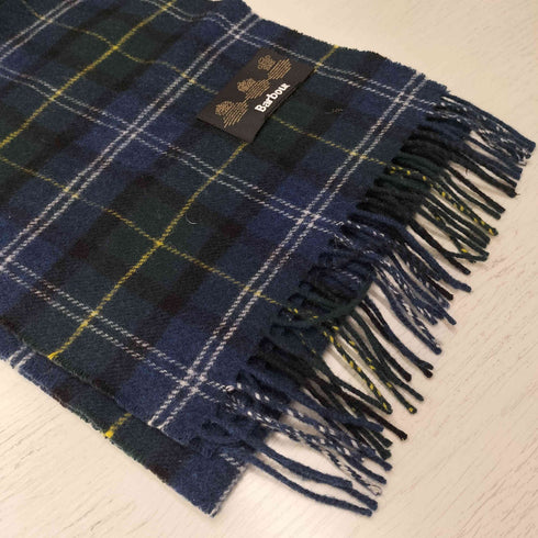 バブアー Barbour タータンチェック フリンジ マフラー メンズ
