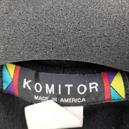 KOMITOR MADE IN USA ファー切替 ウールポンチョ ケープ レディース ONE SIZE