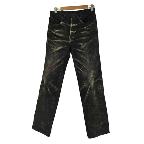 スティーブンソンオーバーオール STEVENSON OVERALL CO. ブリーチ加工 ブラックデニムパンツ メンズ 29