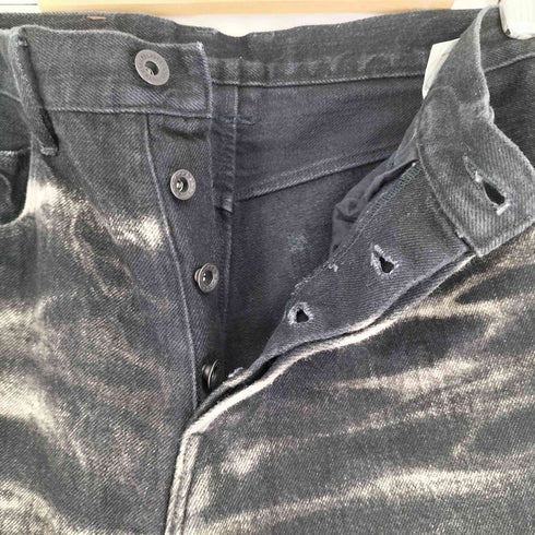 スティーブンソンオーバーオール STEVENSON OVERALL CO. ブリーチ加工 ブラックデニムパンツ メンズ 29