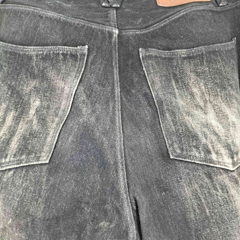 スティーブンソンオーバーオール STEVENSON OVERALL CO. ブリーチ加工 ブラックデニムパンツ メンズ 29