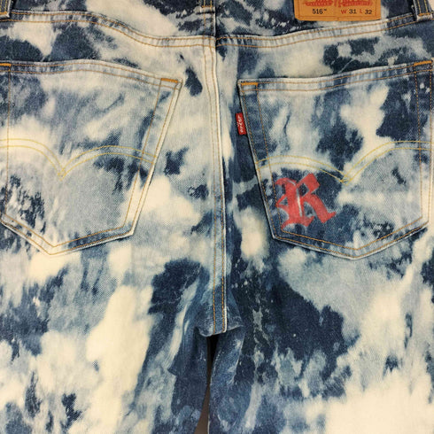 リーバイス Levis リメイク ブリーチ加工 516レギュラーストレートデニムパンツ メンズ 31X32