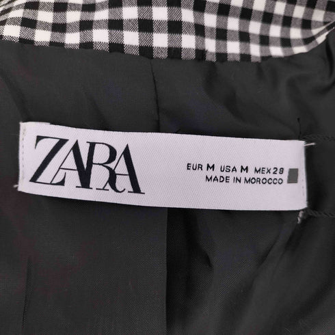 ザラ ZARA クロップド丈 ギンガムチェック ジャケット レディース import:M