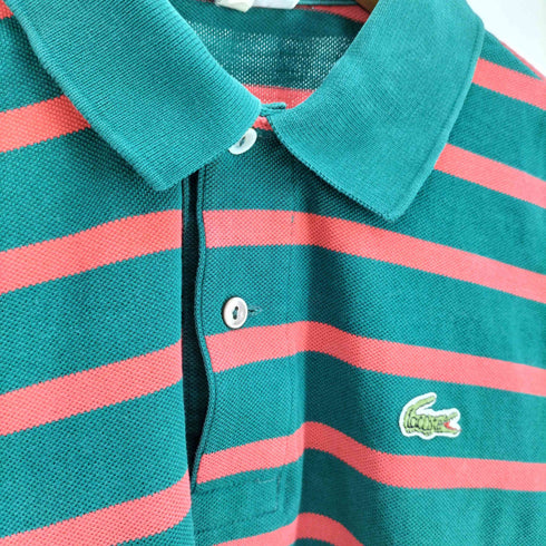 シュミーズラコステ CHEMISE LACOSTE ロゴ 刺繍 ボーダー柄 L/S ポロシャツ メンズ US:4