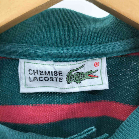 シュミーズラコステ CHEMISE LACOSTE ロゴ 刺繍 ボーダー柄 L/S ポロシャツ メンズ US:4