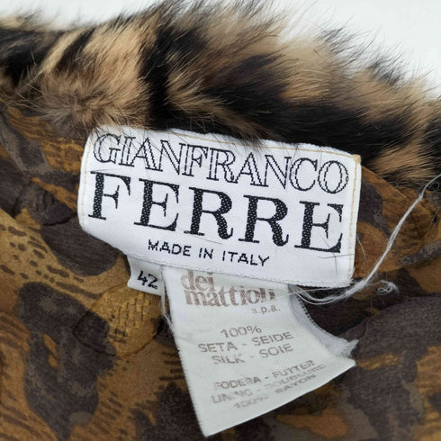ジャンフランコフェレ GIANFRANCO FERRE MADE IN ITALY レオパードフェイクファー スヌード レディース