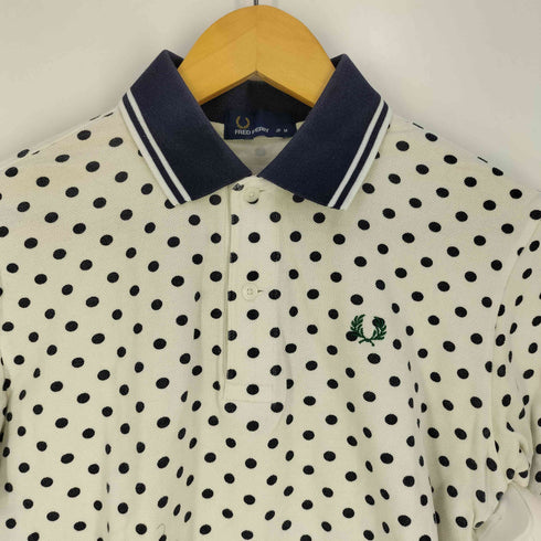 フレッドペリー FRED PERRY ドット柄 ロゴ刺繍 鹿の子 ポロシャツ メンズ JPN:M