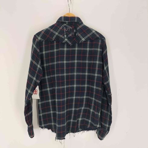 切りっぱなし スナップボタンチェックシャツ メンズ JPN:M