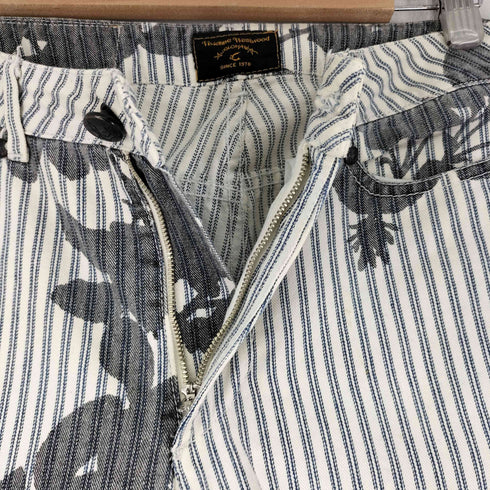 ヴィヴィアンウエストウッド アングロマニア Vivienne Westwood ANGLOMANIA 花柄ストライプパンツ レディース US:26-27