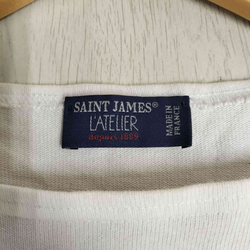 セントジェームスアトリエ SAINT JAMES LATELIER フランス製 無地 ボートネック Tシャツ バスクシャツ メンズ FR:5