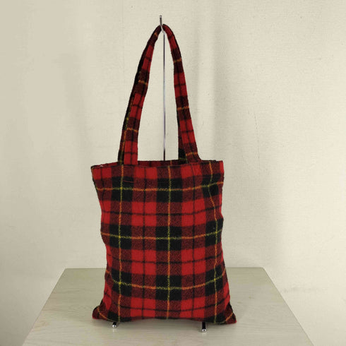 オールドマンズテーラー R&D.M.Co-/OLDMAN’S TAILOR WOOL T.C TOTE BAG ウール100 タータンチェック トートバッグ レディース ONE SIZE