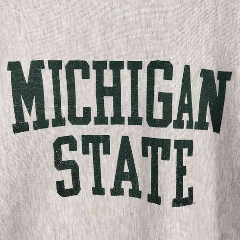 チャンピオン Champion 90~00S MADE IN USA 刺繍タグ後期 MICHIGAN STATE ラバー2段プリントスウェット メンズ XL