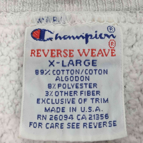 チャンピオン Champion 90~00S MADE IN USA 刺繍タグ後期 MICHIGAN STATE ラバー2段プリントスウェット メンズ XL