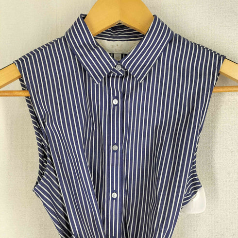 トゥービーバイアニエスベー To b. by agnes b. リボンデザインボースリーブストライプシャツワンピース レディース 36