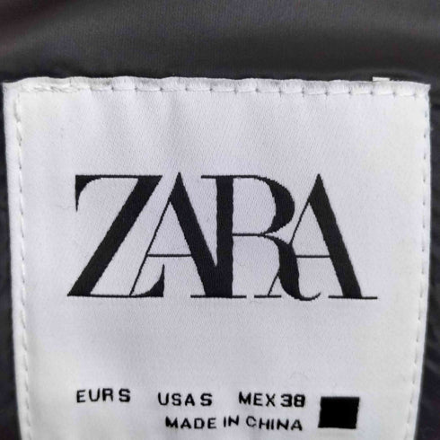 ザラ ZARA 短丈 裾ドローコード フーデッド ダウンジャケット メンズ import:S