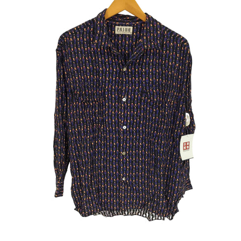 PASHU 80-90S 総柄 レーヨン オープンカラー L/S シャツ メンズ JPN:S