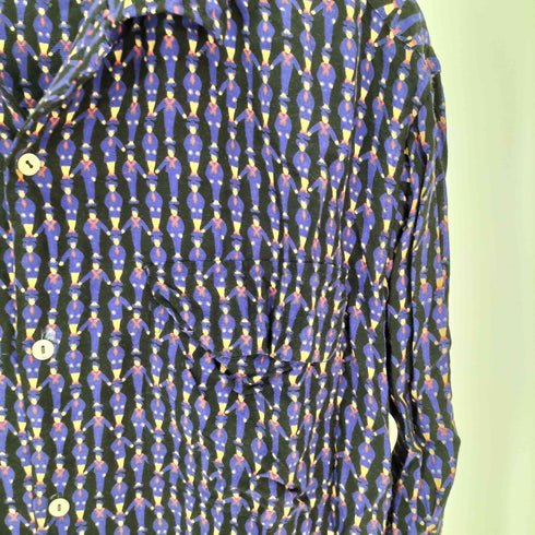 PASHU 80-90S 総柄 レーヨン オープンカラー L/S シャツ メンズ JPN:S