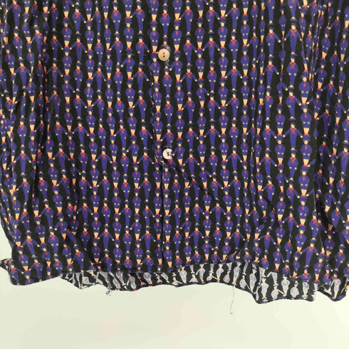 PASHU 80-90S 総柄 レーヨン オープンカラー L/S シャツ メンズ JPN:S