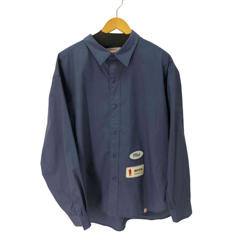 ユニバーサルオーバーオール UNIVERSAL OVERALL ワッペンデザイン L/S ワークシャツ メンズ import:XL