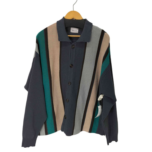 エマクローズ EMMA CLOTHES ランダムストライプルーズポロニットカーディガン メンズ JPN:L