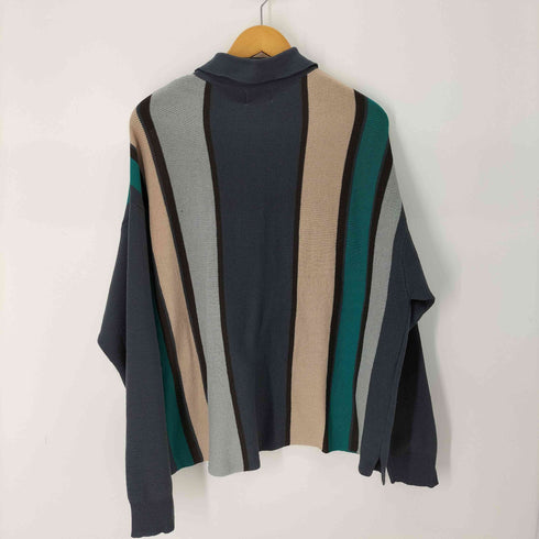 エマクローズ EMMA CLOTHES ランダムストライプルーズポロニットカーディガン メンズ JPN:L