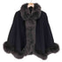 サガファーズ SAGA FURS ブルーフォックスファー カシミヤポンチョ レディース