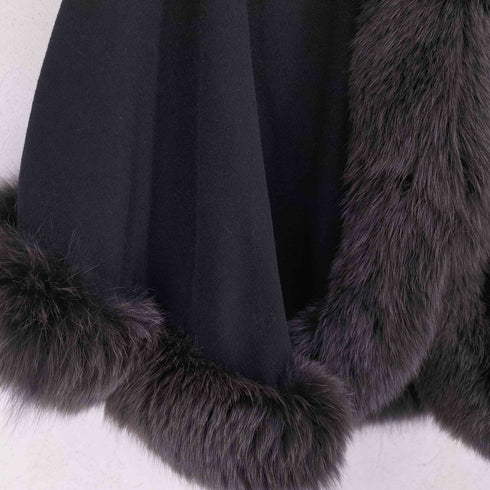 サガファーズ SAGA FURS ブルーフォックスファー カシミヤポンチョ レディース