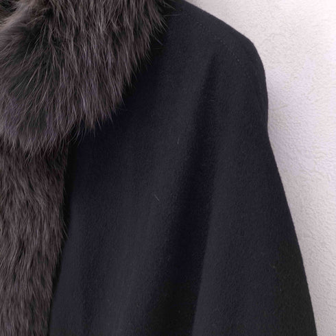 サガファーズ SAGA FURS ブルーフォックスファー カシミヤポンチョ レディース