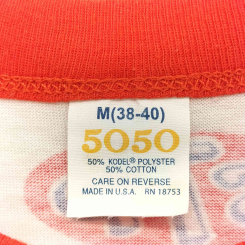 70‐80S 5050 USA製 STP プリントリンガー Tシャツ メンズ M(38-40)