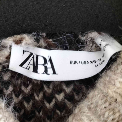 ザラ ZARA 24AW アニマルジャカードニットスウェットシャツ レディース import:S