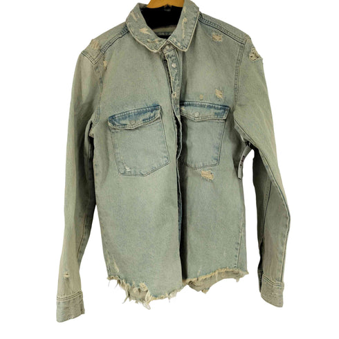 ザラ ZARA ダメージデニムジャケット メンズ L