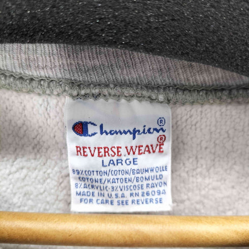 チャンピオン Champion 90s USA製 刺繍タグ REVERSE WEAVE 染み込みプリント スウェットプルオーバー メンズ JPN:L