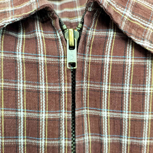 ジップアップチェックシャツ メンズ