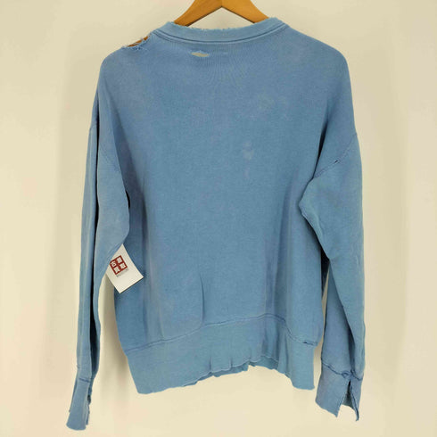 ラッセル Russell 50-60S サイズタグ 前期 はめ込みVガゼット チェーンステッチ リブ長 ダメージ クルーネック スウェット ボロ メンズ import:L