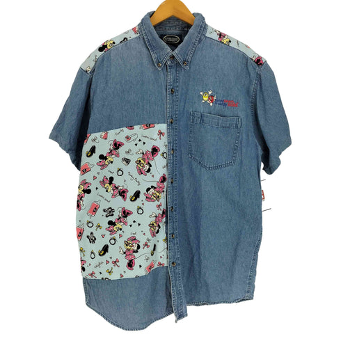 Rivers End キャラクター 刺繍 リメイク パッチ デニム S/S シャツ メンズ import:L