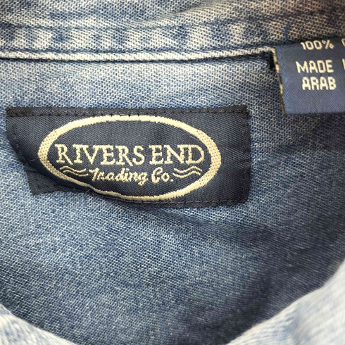 Rivers End キャラクター 刺繍 リメイク パッチ デニム S/S シャツ メンズ import:L