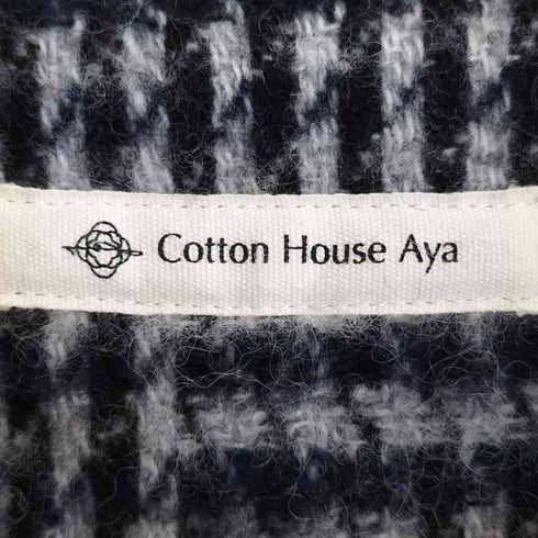コットンハウスアヤ Cotton House Aya 総柄 ウール ステンカラーコート レディース JPN:M