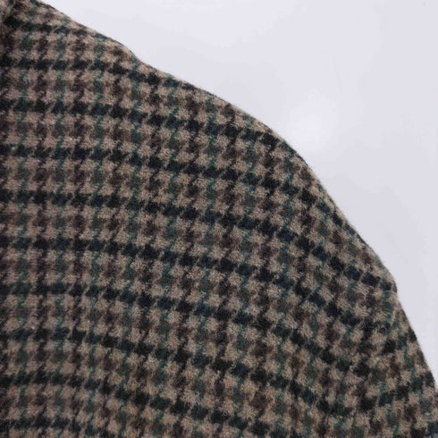 ザラ ZARA 千鳥格子 ハウンドトゥース ウール混 ステンカラーコート メンズ import:L