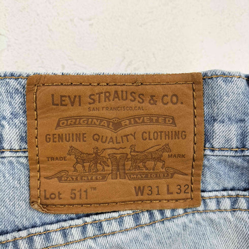 リーバイス Levis 511 SLIM スリムテーパードデニムパンツ アイスブルー レディース W31 L32