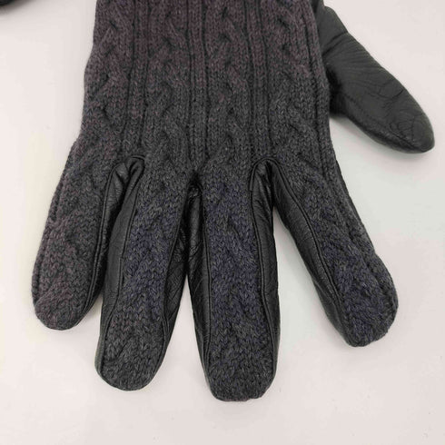ポールスミス Paul Smith シープレザー ウールニット 切替 手袋 メンズ 24cm