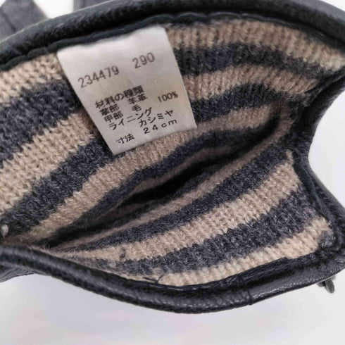 ポールスミス Paul Smith シープレザー ウールニット 切替 手袋 メンズ 24cm