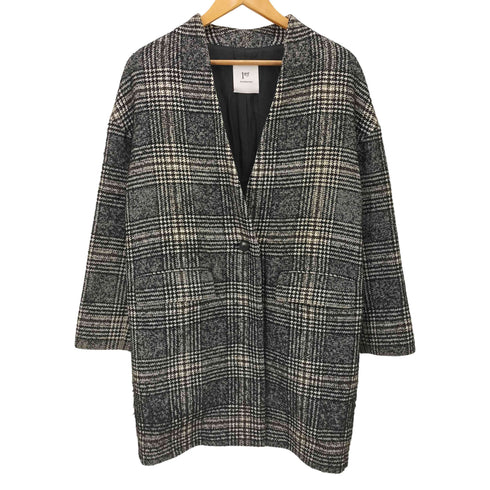 プルミエアロンディスモン 1er Arrondissement BISENTINO ノーカラーチェックコート レディース 36