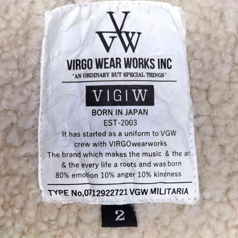 ヴァルゴ VIRGO VIRGO WEAR WORKS 裏地ボア モッズコート メンズ JPN:2